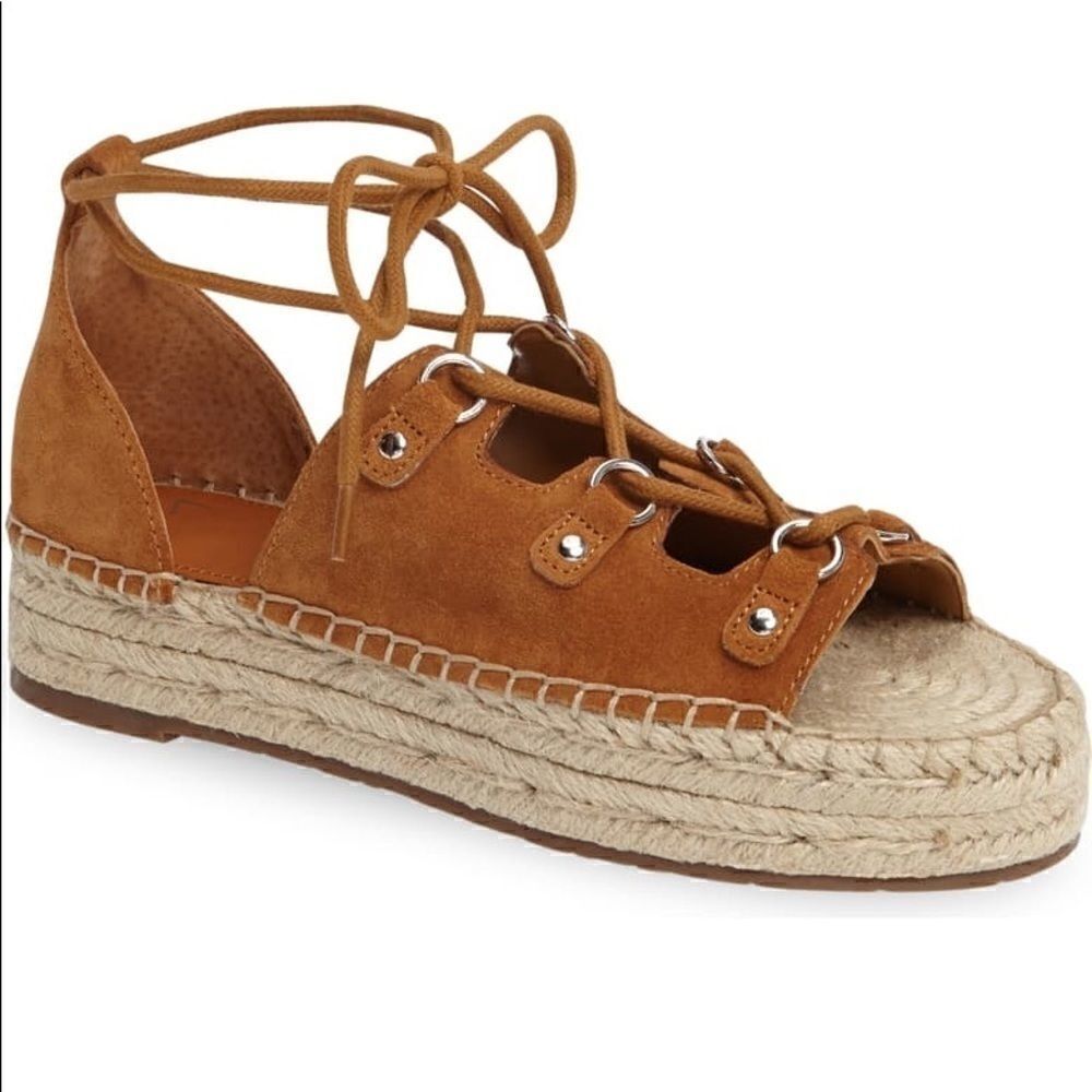 Marc Fisher Lace Up Flat Espadrille Sandal